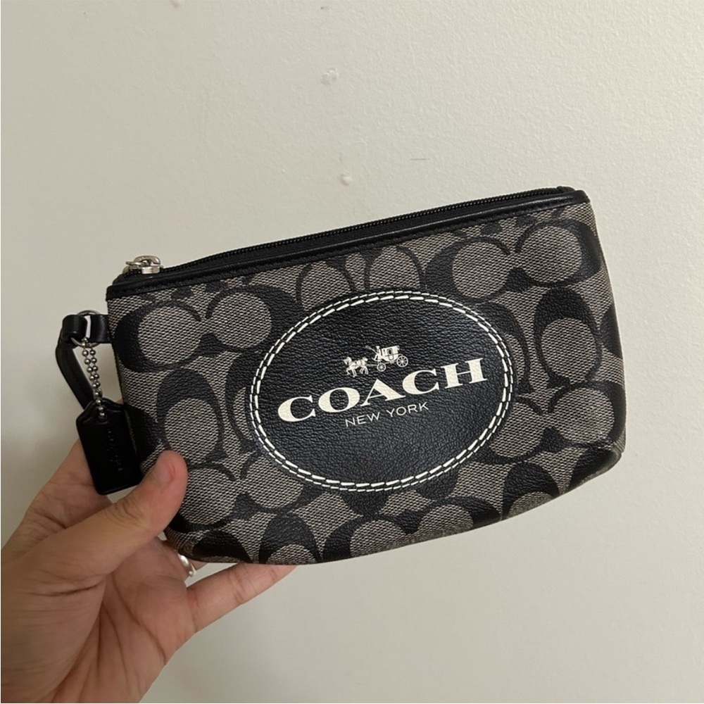 COACH Black and Gray Wristlet